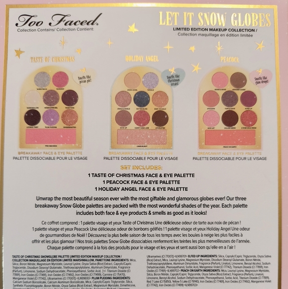 Too Faced Let It Snow Globes Christmas Limited Edition Eyeshadow Palette Trio - Picture 2 of 7